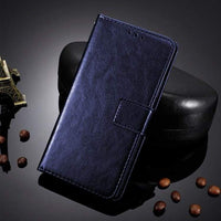 Deluxe Faux Leather Texture Flip Phone Cover/Wallet - For ULEFONE NOTE 8P Phone - Blue - acc Noco