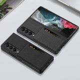 Samsung Galaxy Z Fold 4 5G - GKK Ultra Slim Leather Texture Cover Card Slot/Stand - Cover CaseMe