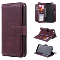 Deluxe 10 Card Slot Wallet Cover for Oppo A5 2018 Model - Wine Red - Cover Noco