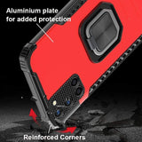Warrior Rugged Protective Case Aluminium back panel with rotating stand for Samsung Galaxy A02S - acc Noco