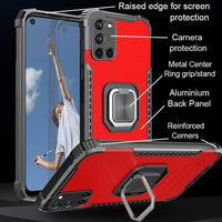 Warrior Rugged Protective Case Aluminium back panel with rotating stand for Samsung Galaxy A02S - acc Noco