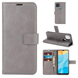 Wallet Flip Cover Credit Card Slots Magnetic Closing for Oppo A15 - Grey - acc Noco