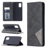 Rhombus Wallet Flip Cover Card Holder for Samsung Galaxy A02S - Charcoal and Grey - acc Noco