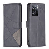 Oppo A57 4G Rhombus Wallet Flip Cover Card Holder - Black - Cover Noco