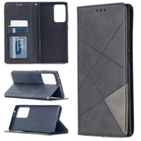 Rhombus Wallet Flip Cover Card Holder for Samsung Galaxy Note 20 Ultra - Charcoal and Grey - acc Noco