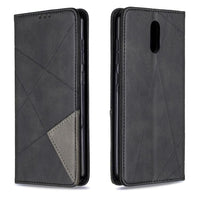 Rhombus Wallet Flip Cover Card Holder for Nokia 2.3 - Charcoal and Grey - acc Noco