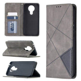Rhombus Wallet Flip Cover Card Holder for Nokia 3.4 - Grey and Charcoal - acc Noco