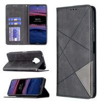 Rhombus Wallet Flip Cover Card Holder for Nokia G10 / G20 - Charcoal and Grey - acc Noco
