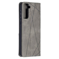 Rhombus Wallet Flip Cover Card Holder for Samsung Galaxy S21+ 5G - acc Noco