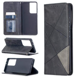 Rhombus Wallet Flip Cover Card Holder for Samsung Galaxy S21 Ultra - Charcoal and Grey - acc Noco