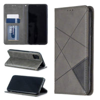 Rhombus Wallet Flip Cover Card Holder for Apple iPhone 11 Pro Max - Grey and Black - acc Noco