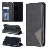 Rhombus Wallet Flip Cover Card Holder for Apple iPhone 11 Pro Max - Charcoal and Grey - acc Noco