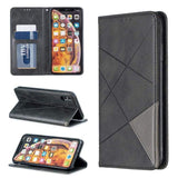 Rhombus Wallet Flip Cover Card Holder for Apple iPhone XS Max - Charcoal and Grey - acc Noco