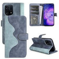 OPPO FIND X5 Wave Flip Leather Wallet Cover Card Slots Cash Pocket - Blue - Cover Noco