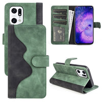 OPPO FIND X5 PRO Wave Flip Leather Wallet Cover Card Slots Cash Pocket - Green - Cover Noco