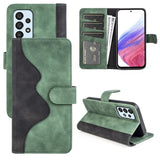 Samsung Galaxy A53 5G Wave Flip Leather Wallet Cover Card Slots Cash Pocket - Green - Cover Noco