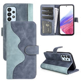 Samsung Galaxy A53 5G Wave Flip Leather Wallet Cover Card Slots Cash Pocket - Blue - Cover Noco